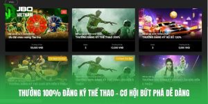 thưởng 100% đăng ký thể thao